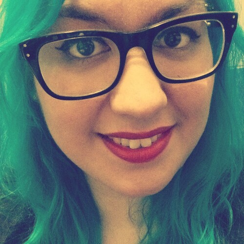 Rosie Rosana Kooymans Rosiewosie Graduation seafoam glasses red lips