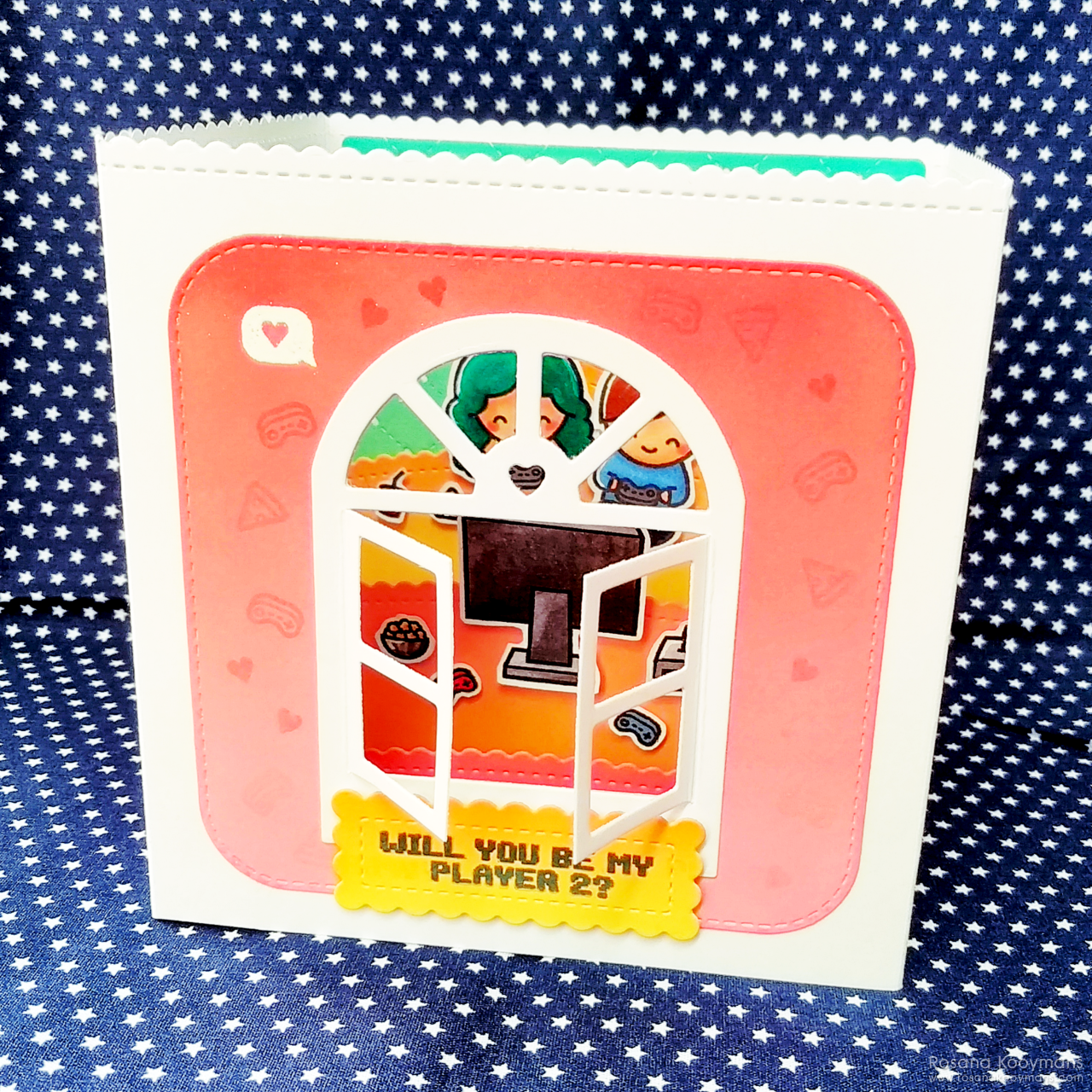 Lawn Fawnatics Challenge #33 (Fun Folds) Lawn Fawnatics Challenge #33 (Fun Folds) card by Rosana Kooymans using Lawn Fawn: Screen Time and Lawn Fawn: Flamingo Together stamp sets
