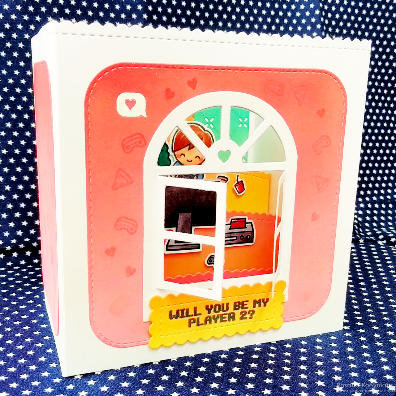 Lawn Fawnatics Challenge #33 (Fun Folds) Lawn Fawnatics Challenge #33 (Fun Folds) card by Rosana Kooymans using Lawn Fawn: Screen Time and Lawn Fawn: Flamingo Together stamp sets